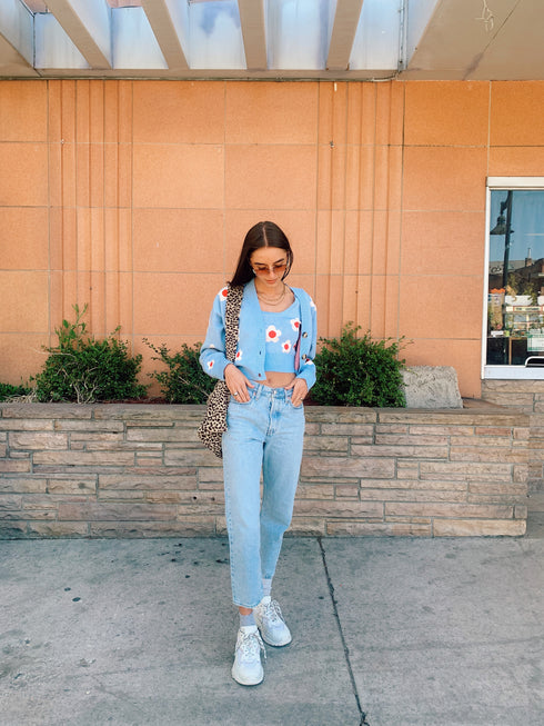 80's Baby Cardi// Blue